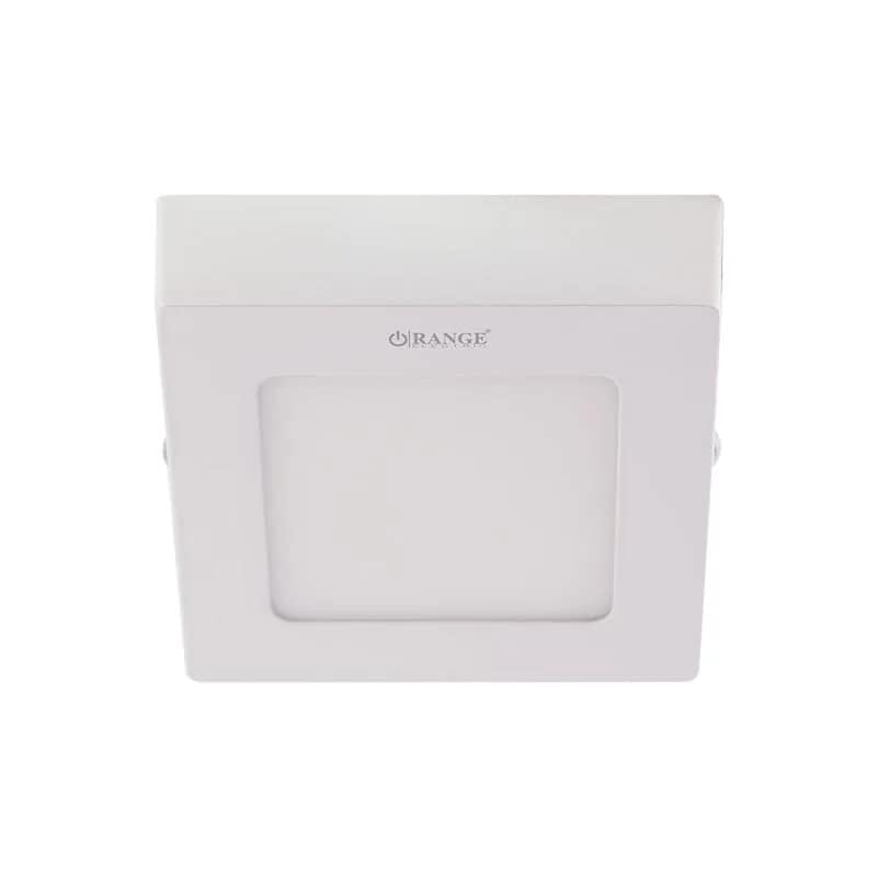 Home LED Panel Light 6W Daylight (6500K) Surface Square-Orange Aluminum Frame