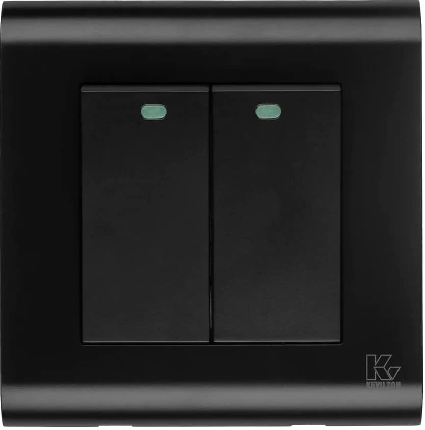 Home 2 Gang 1 Way Switch-Modular Series-Jet Black-Kevilton