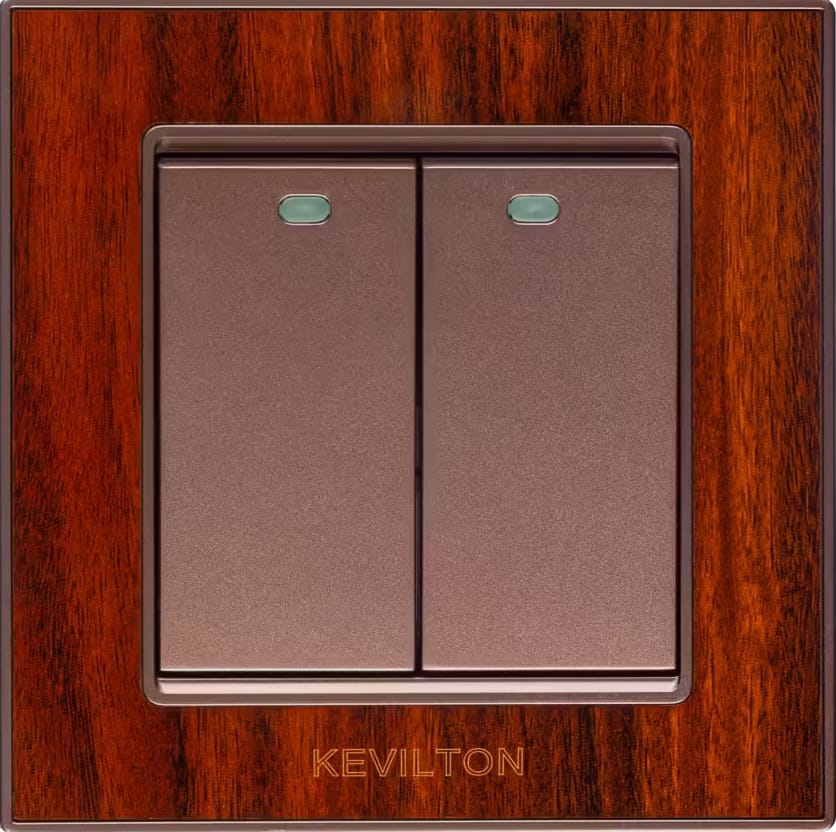 Home 2 Gang 1 Way Switch-Nature Series-Mahogany-Kevilton