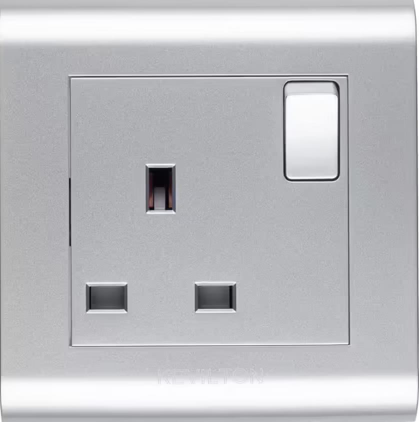 13A Socket-Modular Series-Silver-Kevilton
