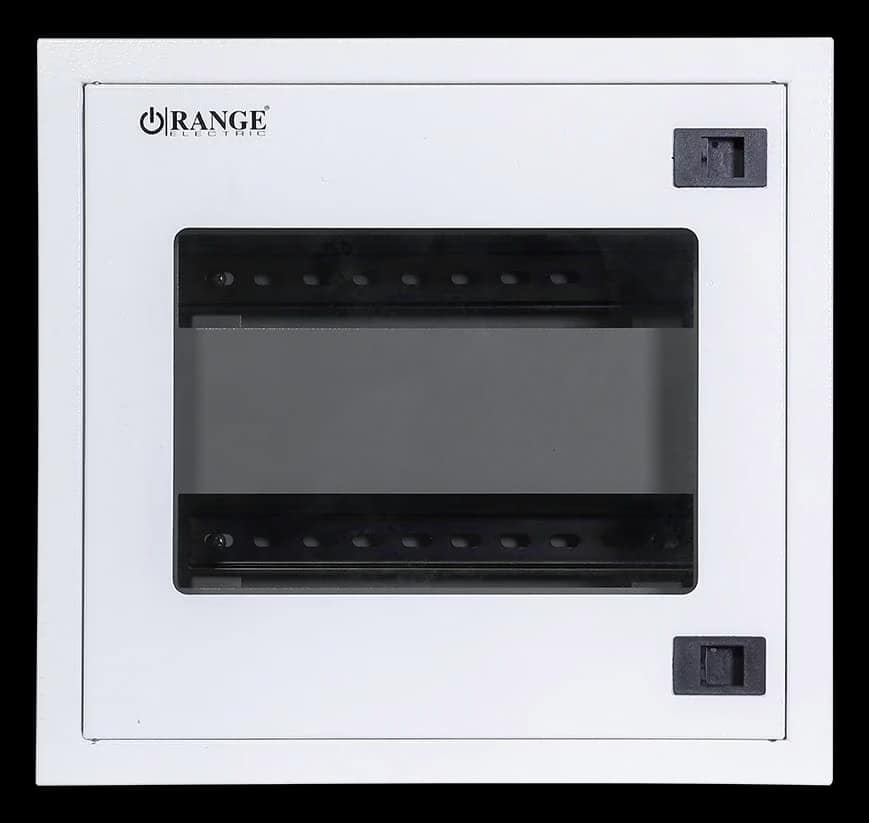 Metal Enclosure 2 Row 28 Way with Transparent Glass Door 375mm x 350mm x 115mm-Orange