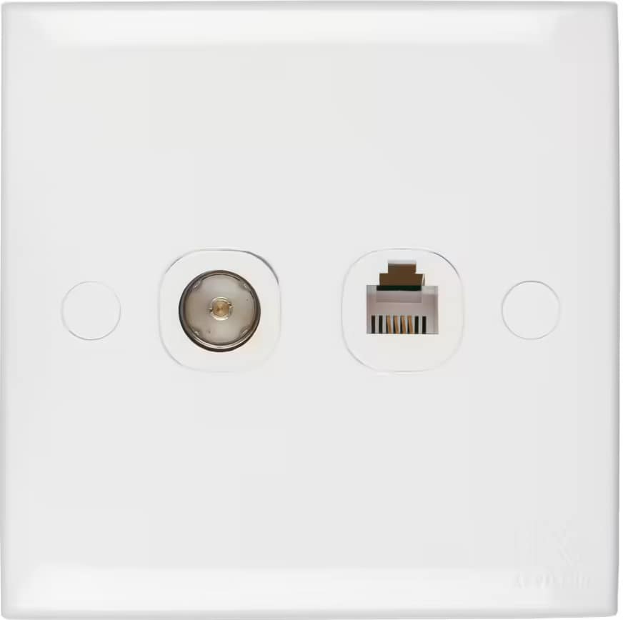 Combined TV & Telephone Socket-White Series-Kevilton