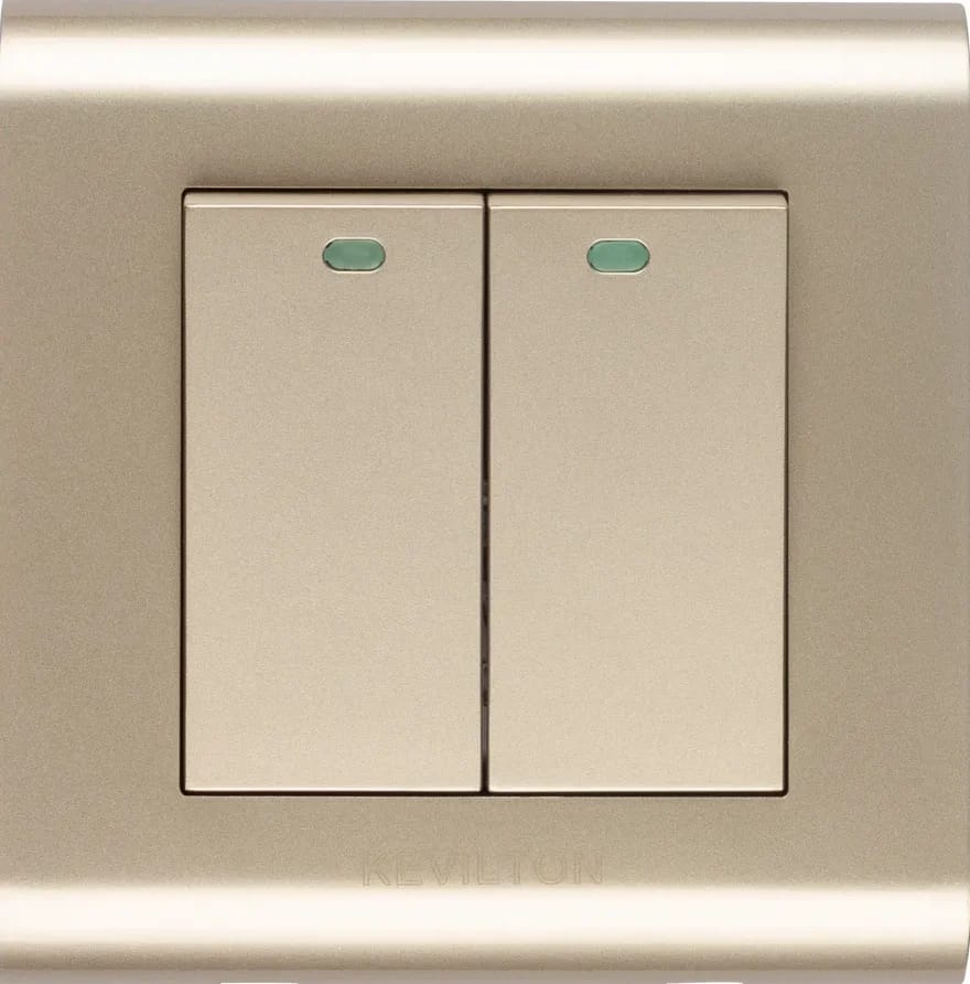 Home 2 Gang 1 Way Switch-Modular Series-Gold-Kevilton