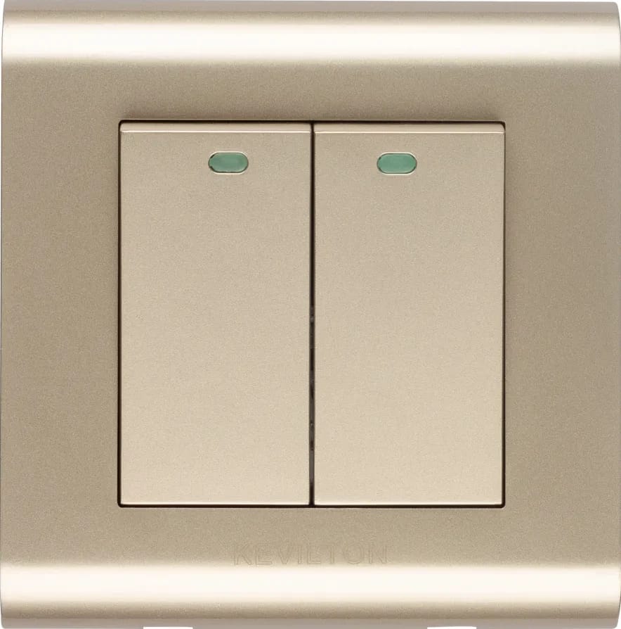 2 Gang 2 Way Switch-Modular Series-Gold-Kevilton