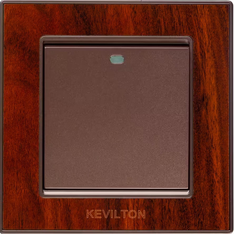 Home 1 Gang 1 Way Switch-Nature Series-Mahogany-Kevilton