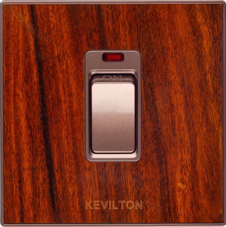 20A Double Pole with Neon-Nature Series-Mahogany-Kevilton