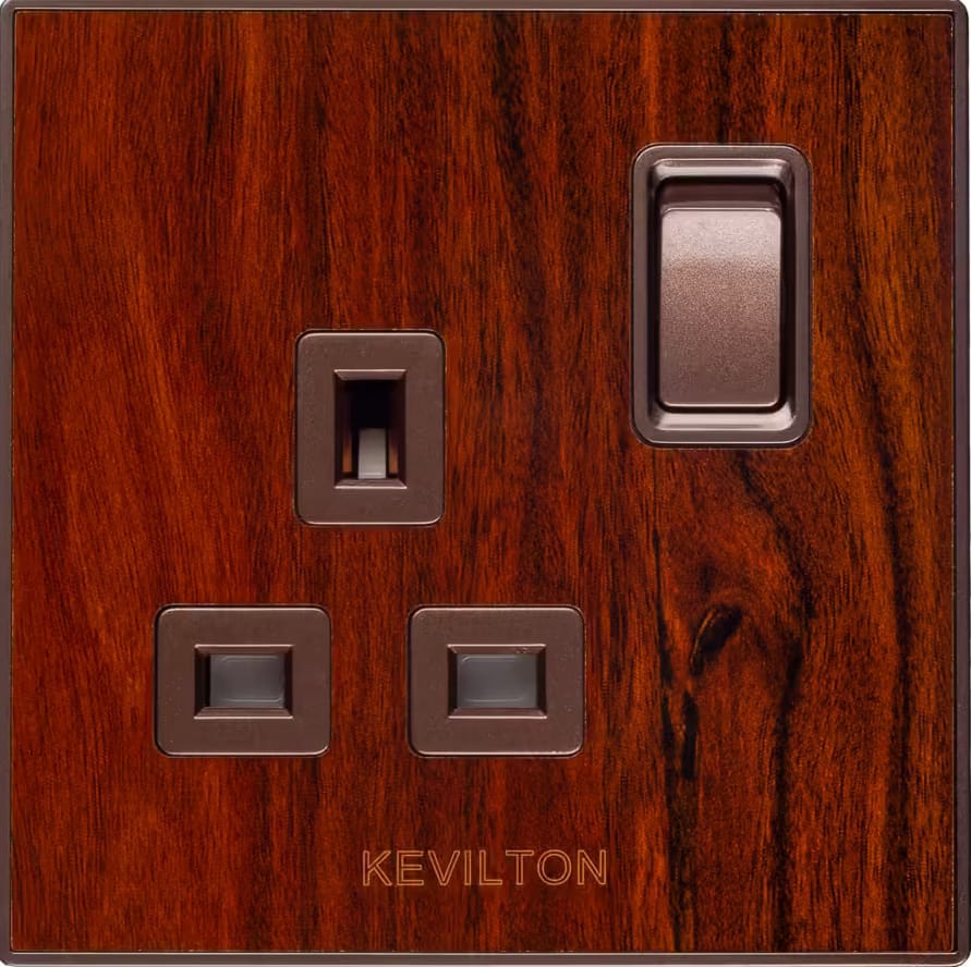 13A Socket-Nature Series-Mahogany-Kevilton