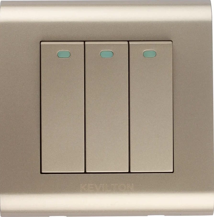 3 Gang 2 Way Switch-Modular Series-Gold-Kevilton