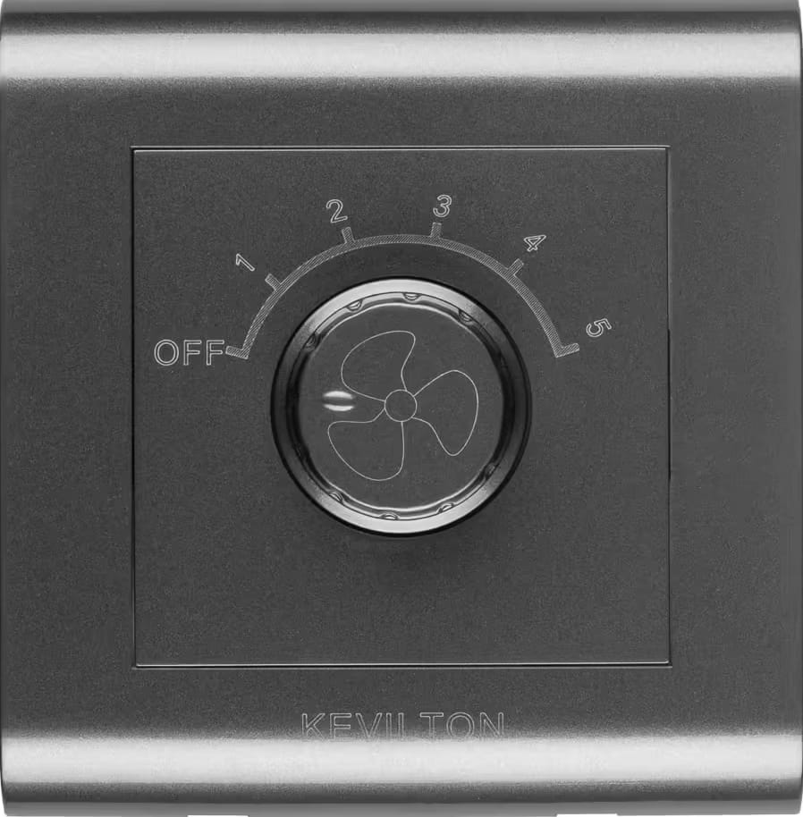 5 Steps Hum Free Fan Controller-Modular Series-Black-Kevilton