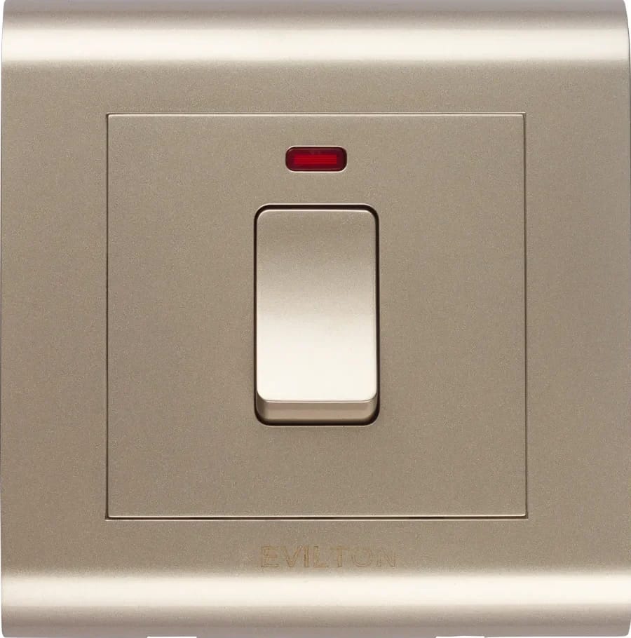 20A Double Pole with Neon-Modular Series-Gold-Kevilton