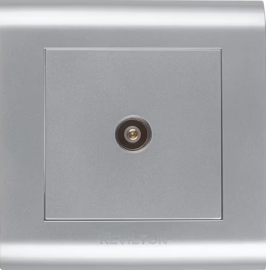 TV Antenna Socket-Modular Series-Silver-Kevilton
