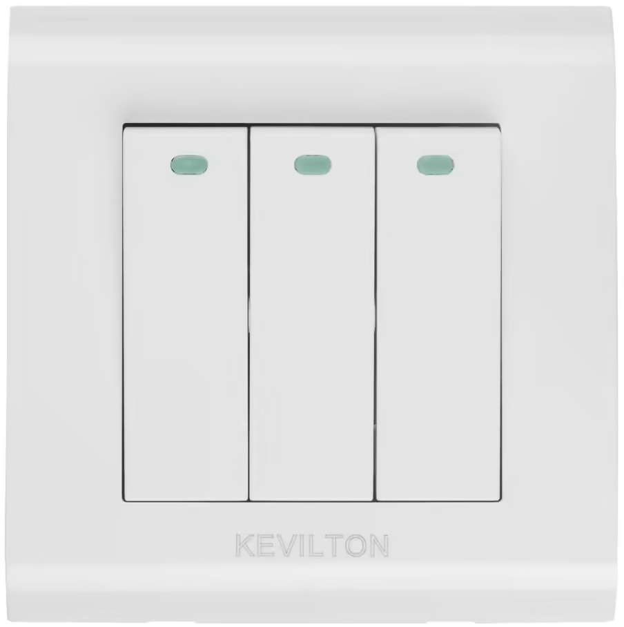 Home 3 Gang 1 Way Switch-Modular Series-White-Kevilton