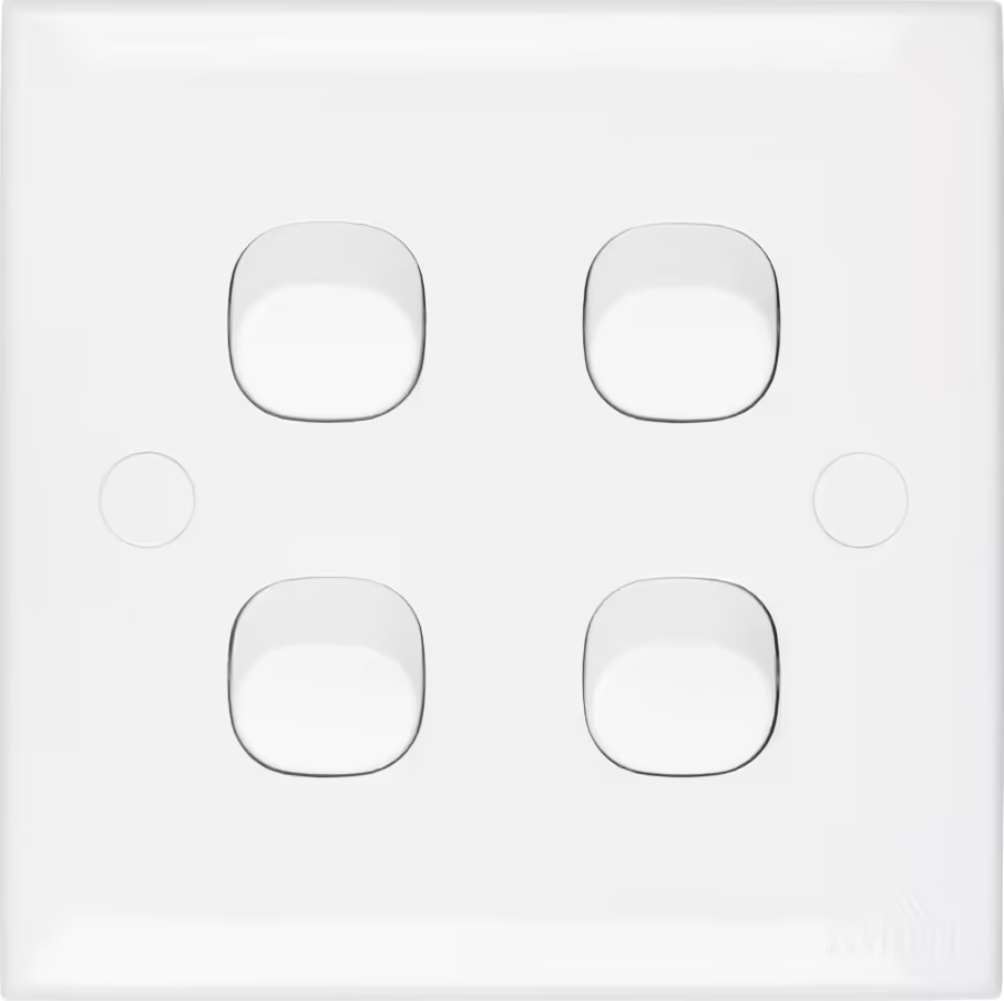 Home 4 Gang 1 Way Switch-White Series-Kevilton