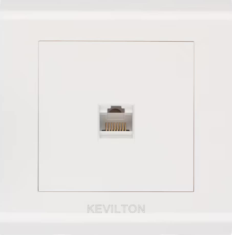 Cat 6 Data Socket-Modular Series-White-Kevilton telephone socket and CAT data socket