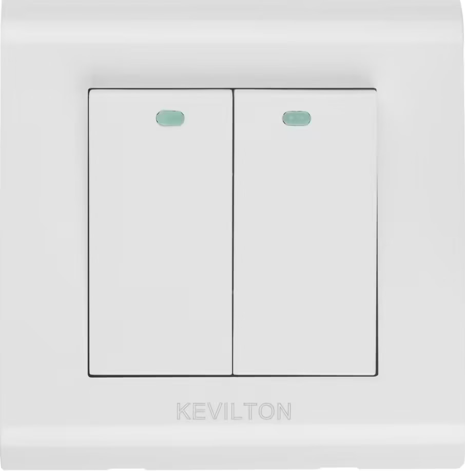 Home 2 Gang 1 Way Switch-Modular Series-White-Kevilton
