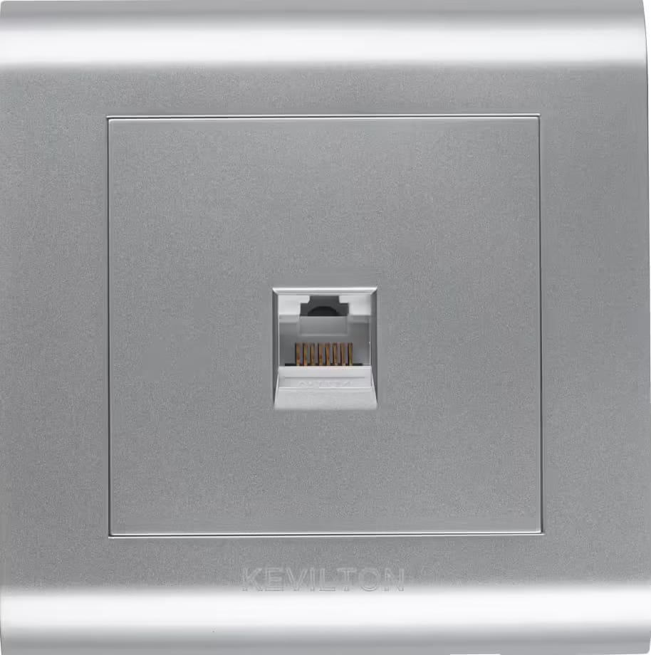 Cat 6 Data Socket-Modular Series-Silver-Kevilton