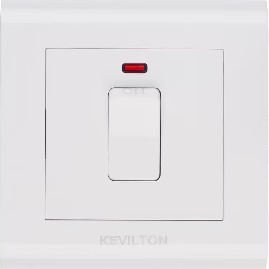 20A Double Pole-With Neon-Modular Series-White-Kevilton