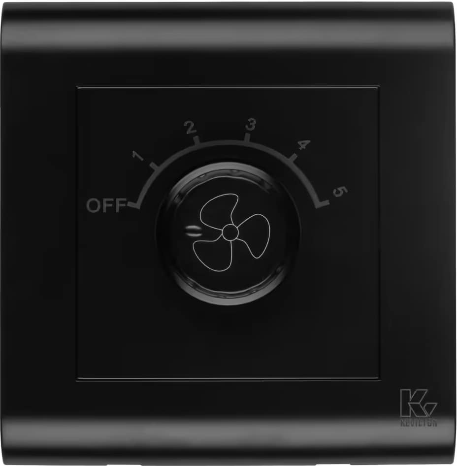 5 Steps Hum Free Fan Controller-Modular Series-Jet Black-Kevilton