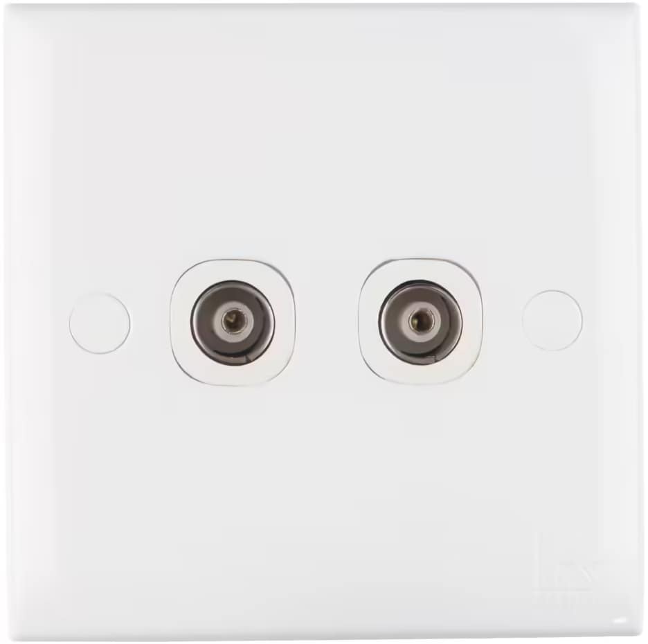 Twin TV Socket-White Series-Kevilton