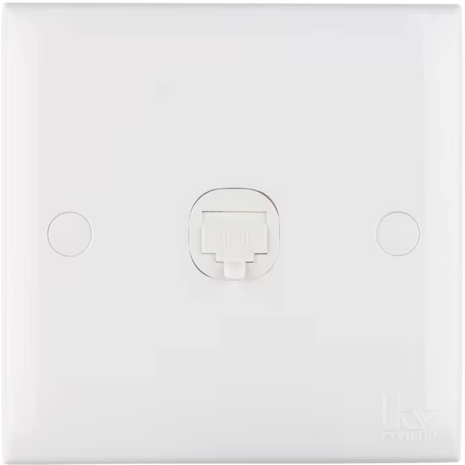 Cat 6-Data Socket-With Shutter-White Series-Kevilton