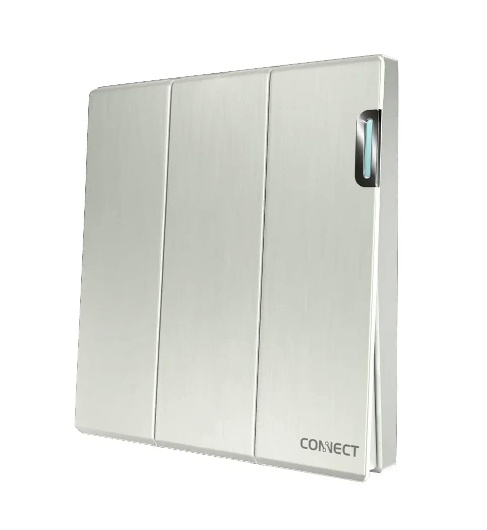 3 Gang 1 Way Switch-Pearl White-Connect