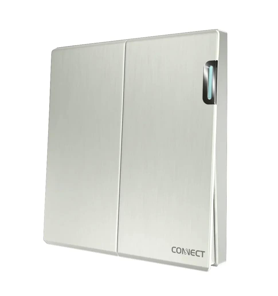 2 Gang 2 Way Switch-Pearl White-Connect