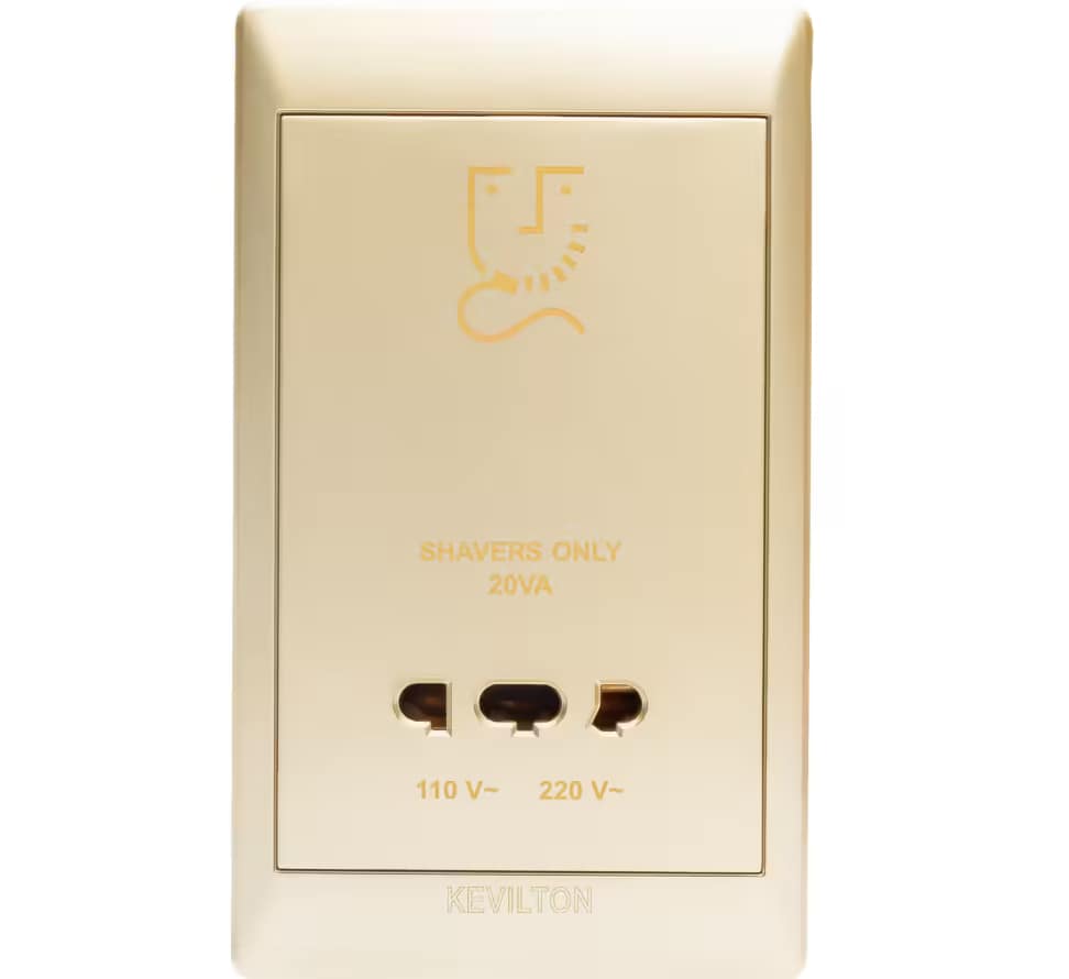 Shaver Socket-Modular Series-Gold-Kevilton