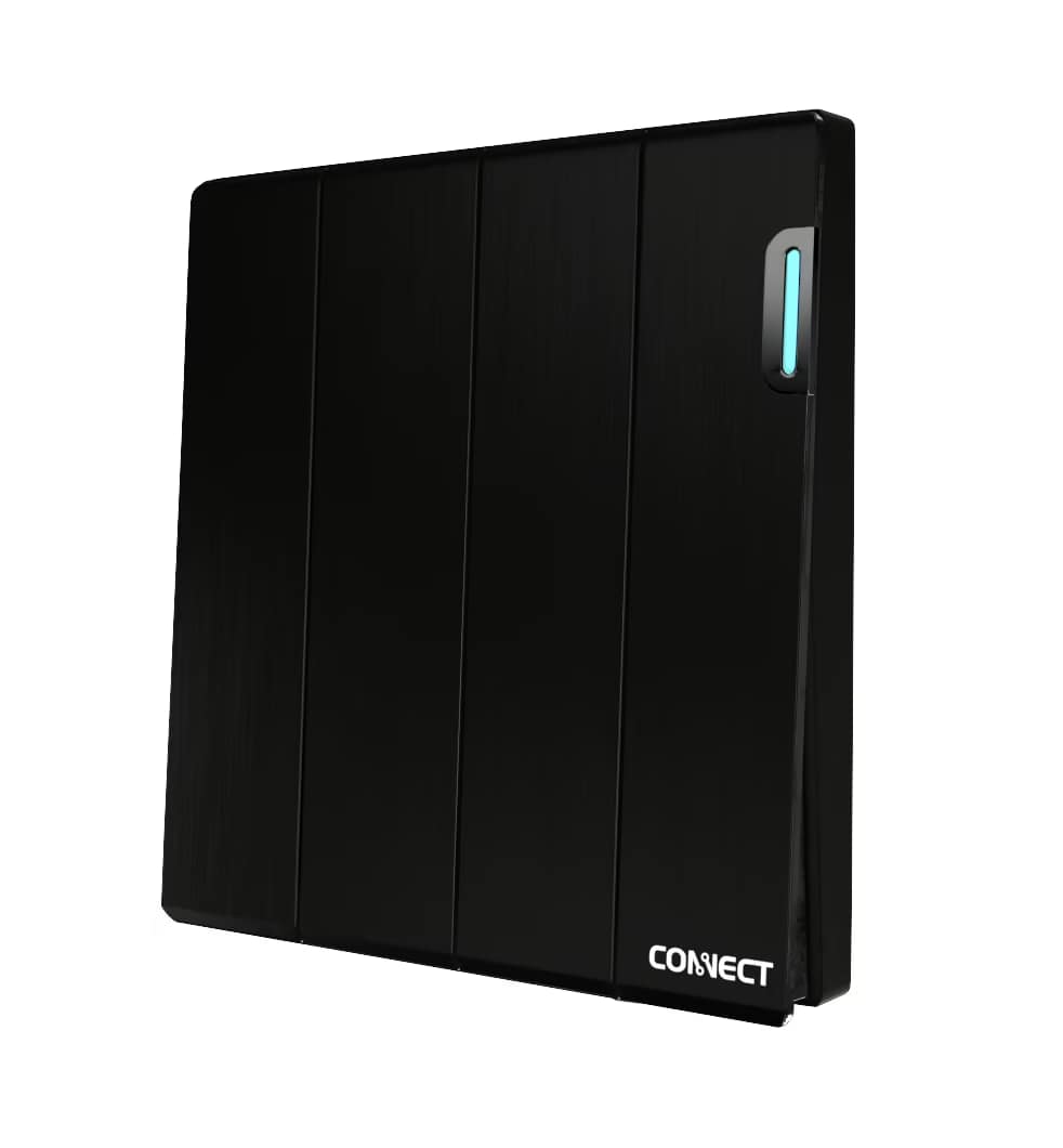 4 Gang 1 Way Switch-Ultimate Black-Connect