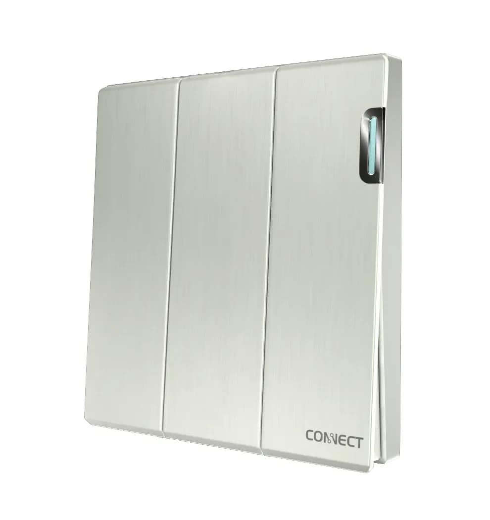 3 Gang 2 Way Switch-Pearl White-Connect