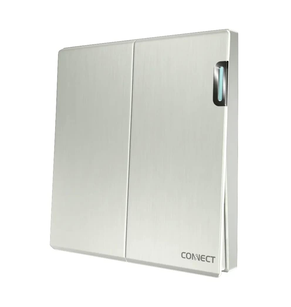 2 Gang 1 Way Switch-Pearl White-Connect